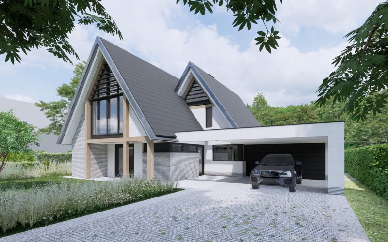 Eigentijdse woning met dubbele kap