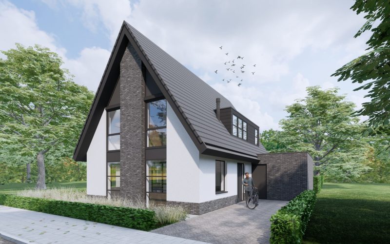 Eigentijdse woning met contrasterende kleuren